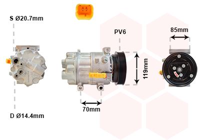 VAN WEZEL kompresorius, oro kondicionierius 0900K253